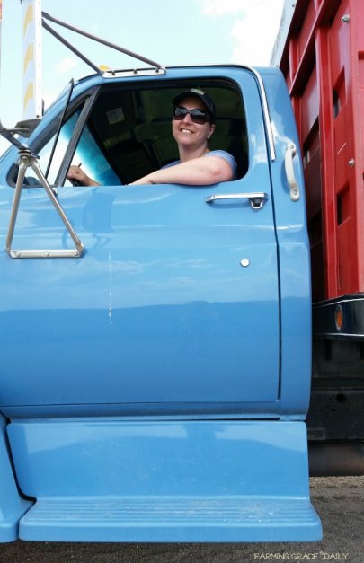 farm wife truck driver wheat harvest