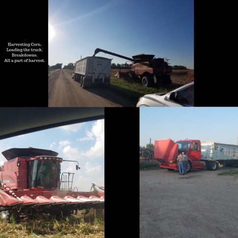 Harvesting Corn.Loading the truck.Breakdowns. All a part of harvest.